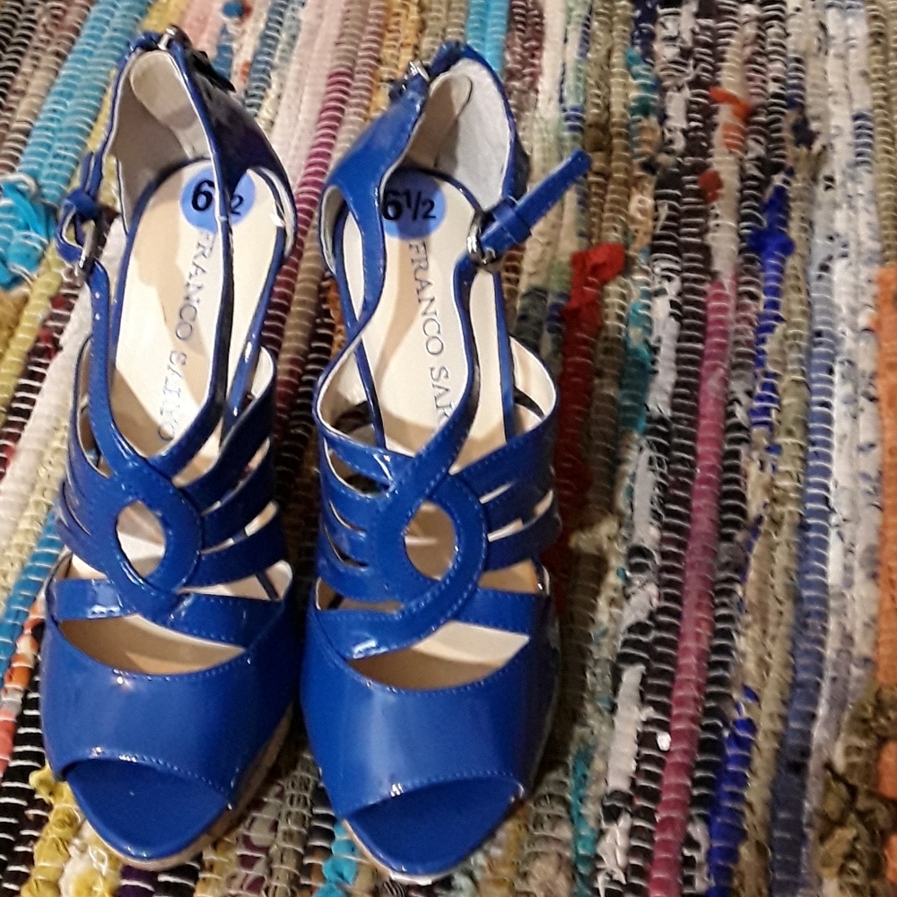 Electric Blue Franco Sarto Cork Heel size …